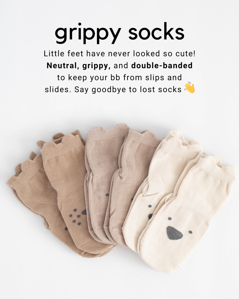 Neutral Grippy Socks (6 pairs)  minimalist bb: capsule wardrobe for little  ones